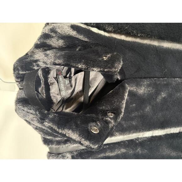 Colleen Lopez Black Faux Fur Jacket Cropped Plush Coat Size XXS - Picture 4 of 6